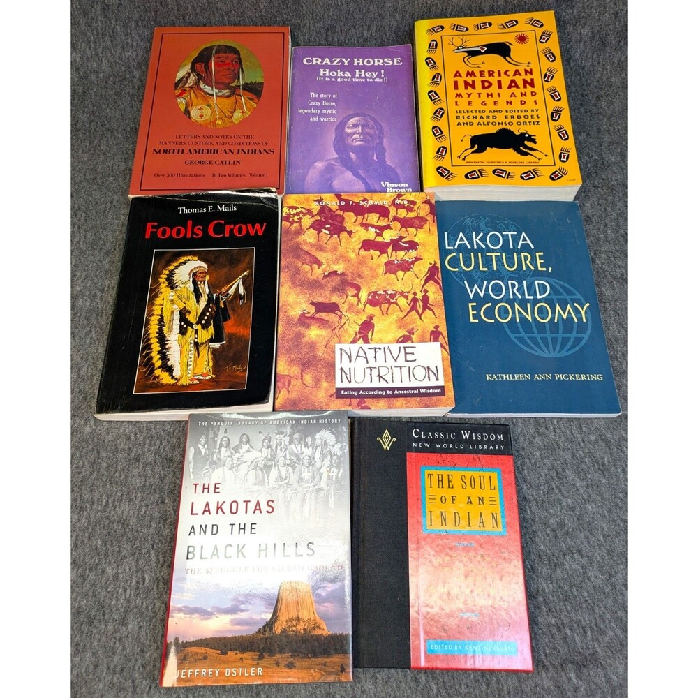 8 Native American Lakota Sioux Books Crazy Horse Fools Crow Myths History